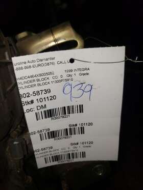 302-58739 ACURA Cylinder Block Gs Integra