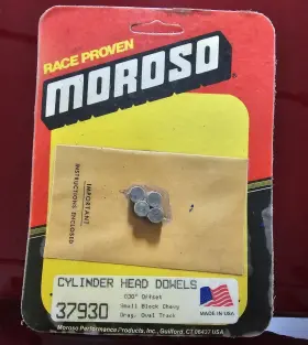 37930 CHEVROLET Moroso Offset Cylinder Head Dowel Pins Block