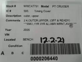 308-00595 CHRYSLER Timing Cover Outer Upper Cruiser #3
