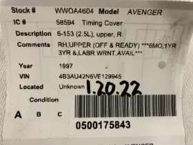 308-58594R DODGE Passenger Timing Cover Upper Avenger #3