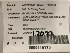 308-00540B FORD Timing Cover Dohc Valve Sable #3