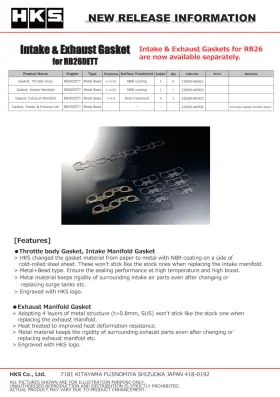 23009-AK002 HKS Gasket Intake Manifold