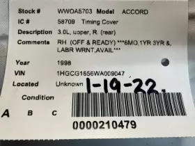 308-58709R HONDA Passenger Timing Cover Cylinder Upper Rear #3
