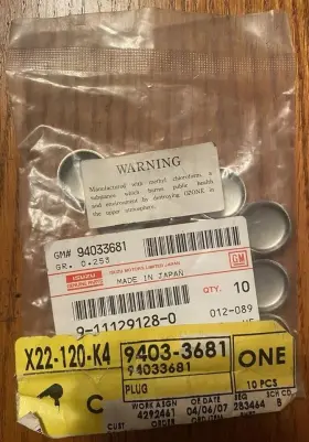 94033681 ISUZU Expansion Plug Engine Pack Gm