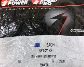 381-2193 SEALED POWER Steel Shallow Cup Freeze Plug Bag #2