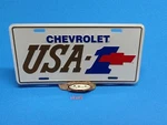 Chevrolet Usa-1 Aluminum License Plate Embossed Car Tag Gold & Blue Red Bowtie. Fixed Price $39.95.