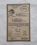 Vintage Tri-city Motor Speedway Harris North Carolina Newspaper Advertisement. Fixed Price $12.99.