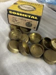 Box Of 11 -1-1/4" Deep Brass Freeze, Expansion Plug, Sosmetal Products. Fixed Price $15.00.