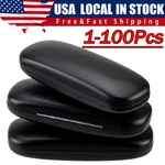 New Clam Shell Hard Eyeglasses Pu Glasses Case Black W/microfiber Cleaning Cloth. Fixed Price $43.69.