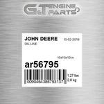 Ar56795 Oil Line Fits John Deere (surplus Open Box). Fixed Price $188.20.